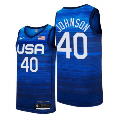 Youth Nike Kldon Johnson Navy USA Basketball 2020 Summer Olympics Player Jersey